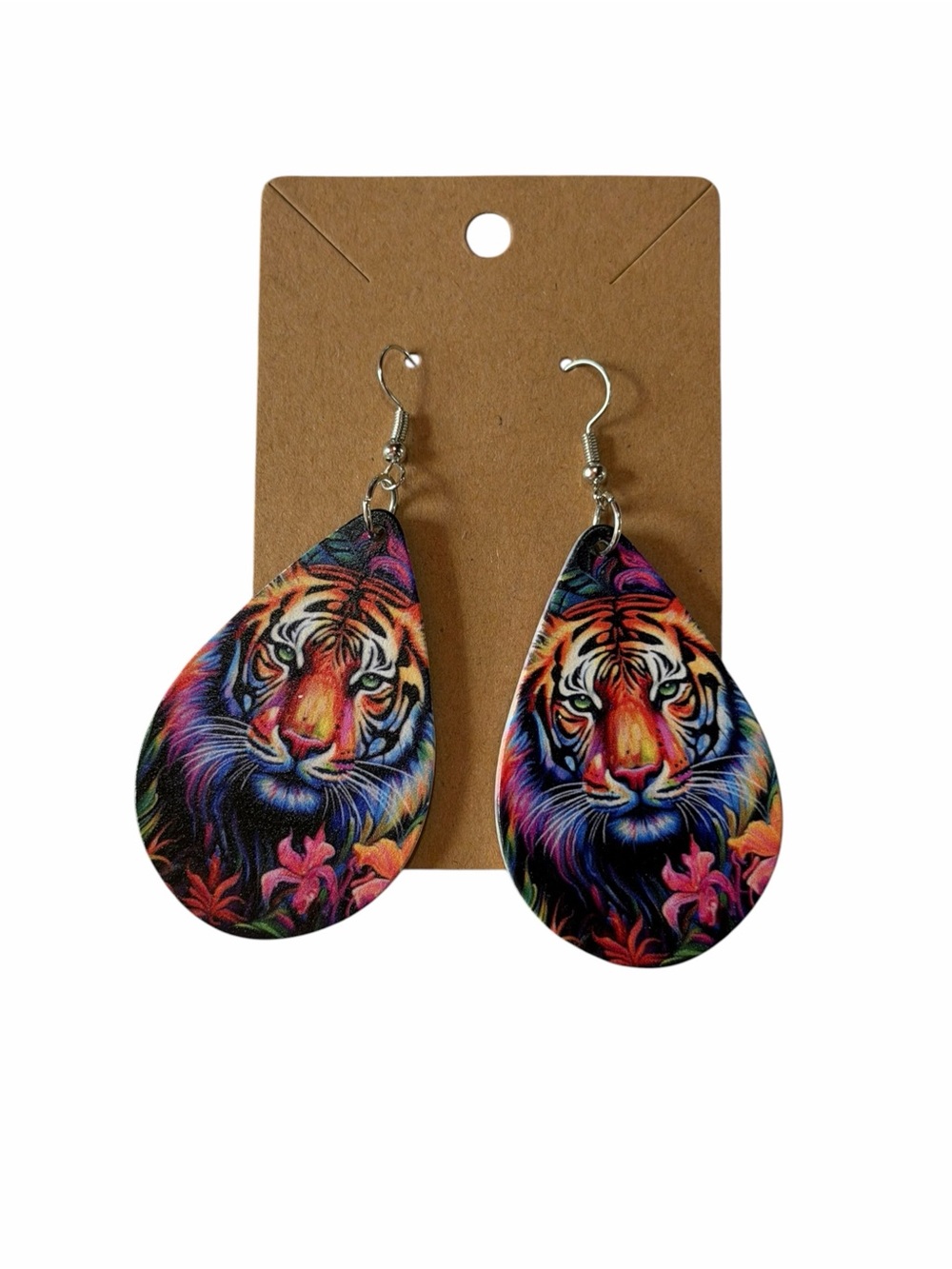 Colorful Tiger Drop Earrings - Women's Fashion Accessories
